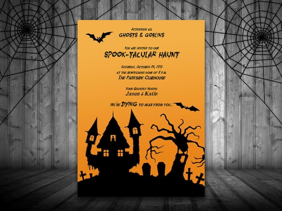 Halloween Haunt Party Invitation Haunted House Invitation