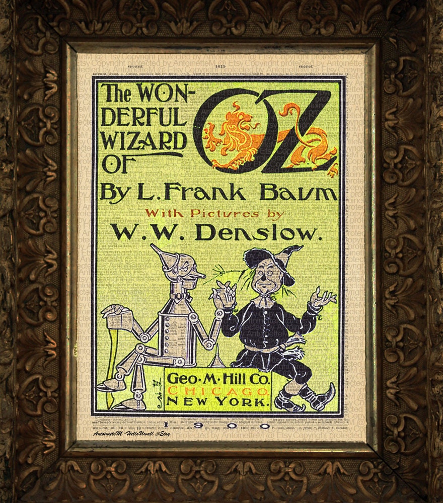 Wizard of Oz original book cover on art dictionary page