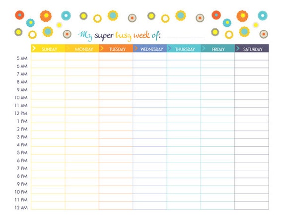 Super Cute and useful Weekly Agenda Printable by