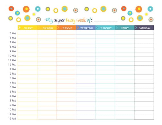 super cute and useful weekly agenda printable by