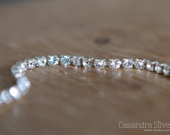 Boho Bridal Headband - Swarovski Crystal Vintage Hollywood Bridal Headband / Bohemian Bridal Halo (Sterling Silver or Gold Plated)