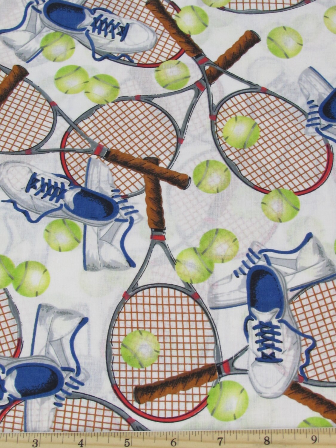 Match Point Tennis Fabric Equipment Sold By the Yard BTY 100