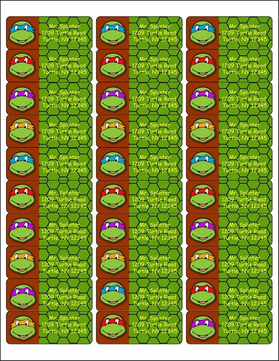 Teenage Mutant Ninja Turtles Return Address Labels by AtomDesign