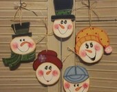 Painting PATTERN for HATS, Wooden Snowmen Christmas Ornaments, make it yourself, snowman family, red hat snowman, gift, whimsical winter fun