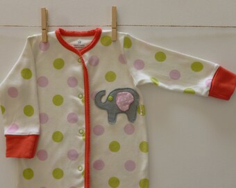 Newborn Side Tie Bodysuit With Rocking Horse Embroidery Beige (1-6mths)