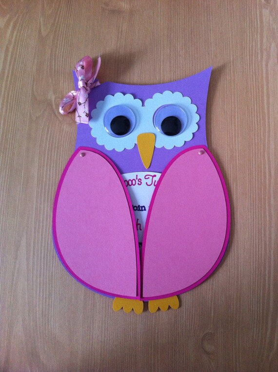 Items similar to 10 Handmade Owl Invitations on Etsy