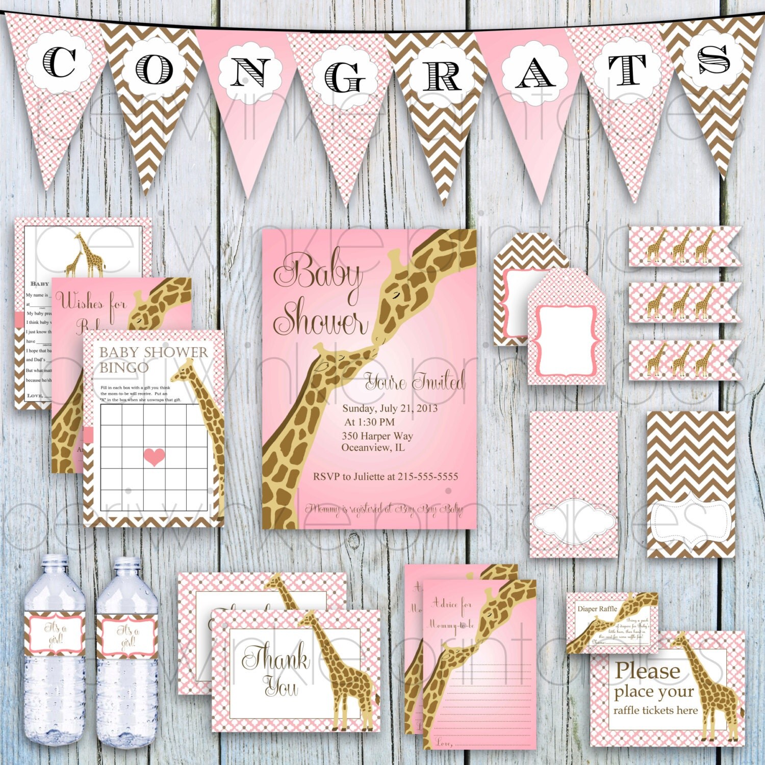 INSTANT DOWNLOAD Printable Baby Shower Set Baby Shower Kit