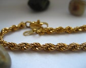 Vintage 18K Gold-Filled Twisted Bracelet, Gold Chain Bracelet, Gold Bracelet, Elegant Simple bracelet, Fashion Bracelet, 18kt Gold Bracelet
