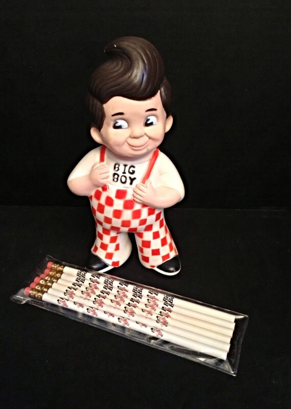 Classic 1973 Bob's Big Boy Piggy Bank and Pencil Set