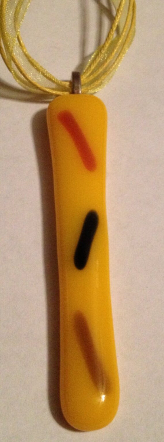 Items similar to Fused Glass Pendant Necklace String Of Orange on Etsy