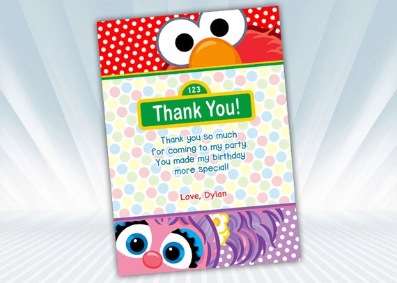 Elmo and Abby Thank you card