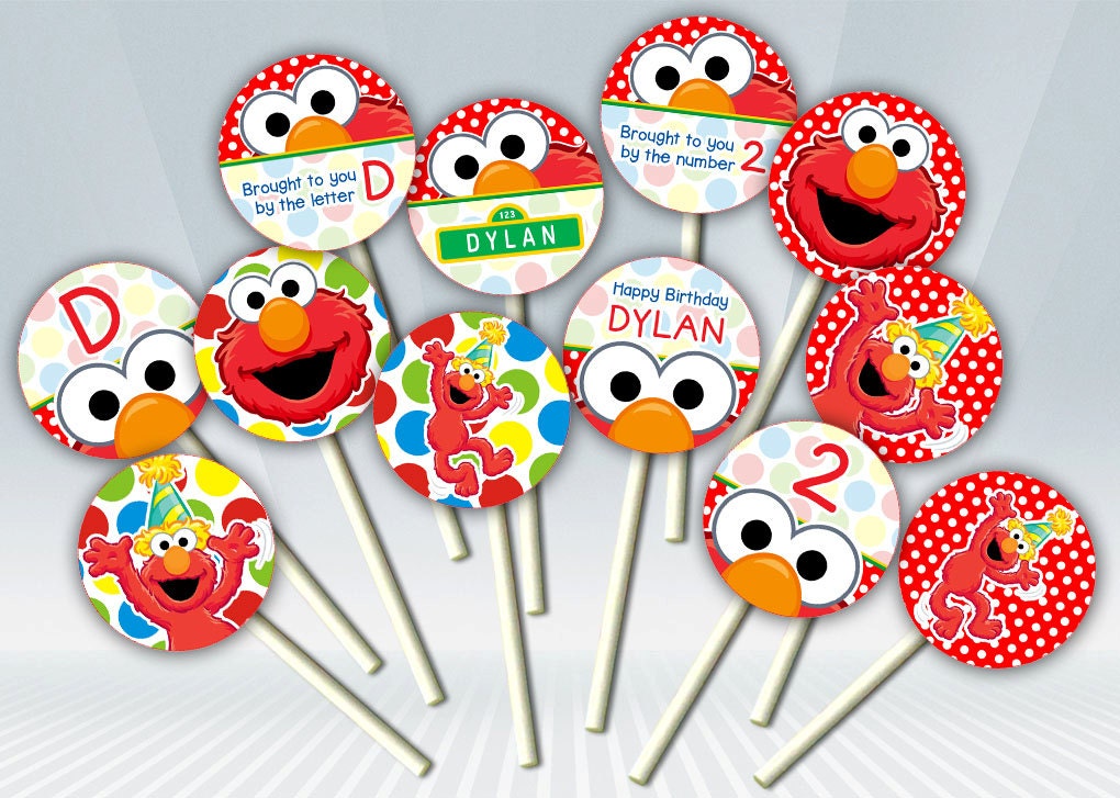 Elmo Cupcake Toppers
