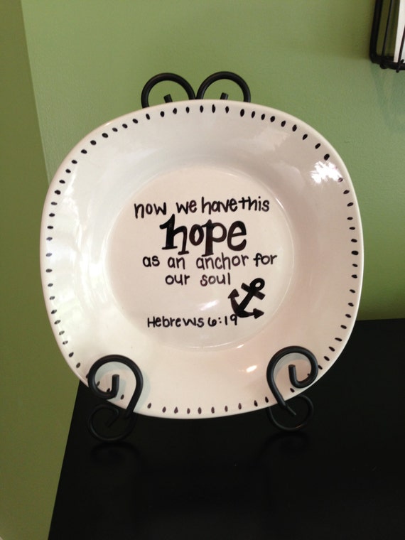 Items similar to Hope as an anchor ceramic plate on Etsy