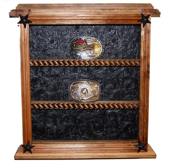Rustic Western Buckle Display Holds 9 Trophy Buckles