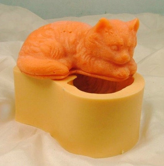 Cat Soap Mold Flexible Silicone Mould For Handmade Soap Candle