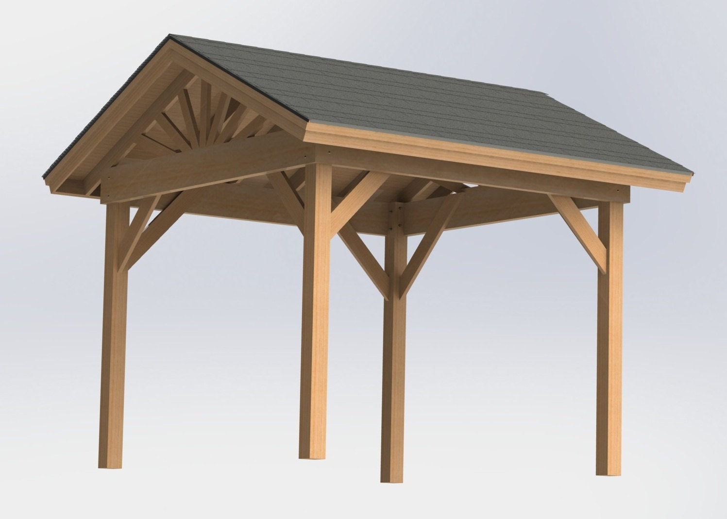 Gable Roof Gazebo Building Plans 10'x10' Perfect for