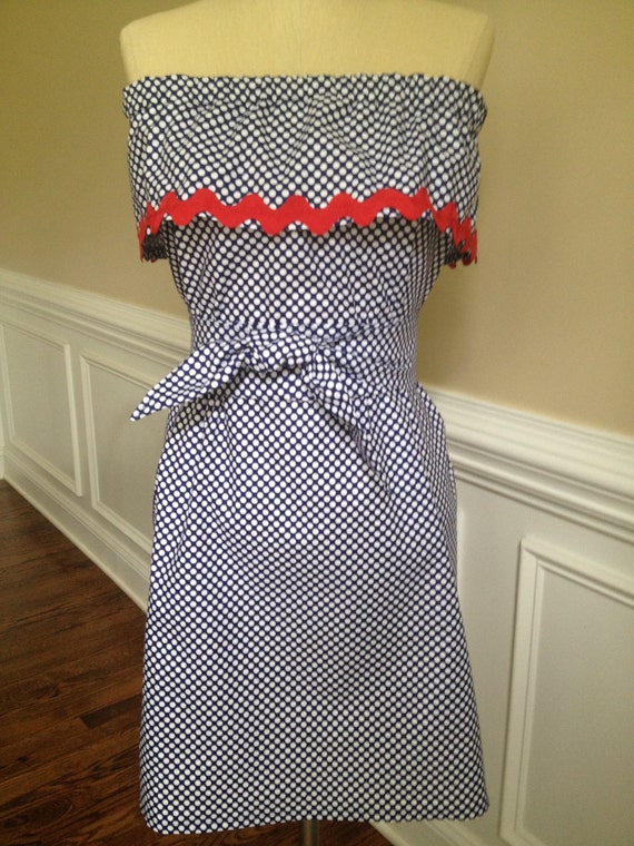 Items similar to Navy White and Red Ole Miss Gameday or Sundress with ...