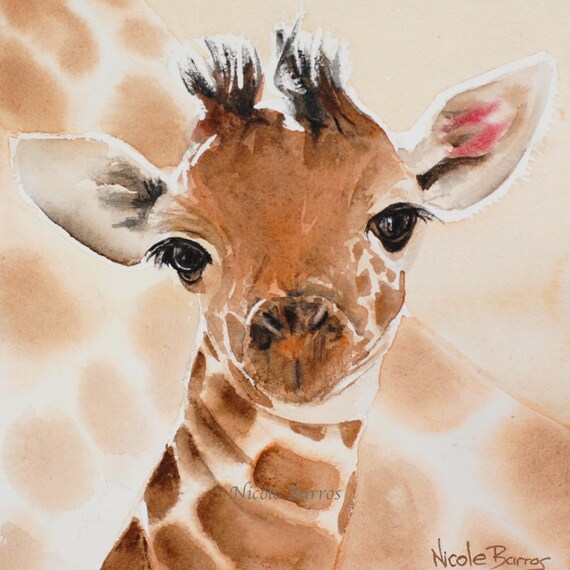 Baby Giraffe Painting Baby room decor baby wall art
