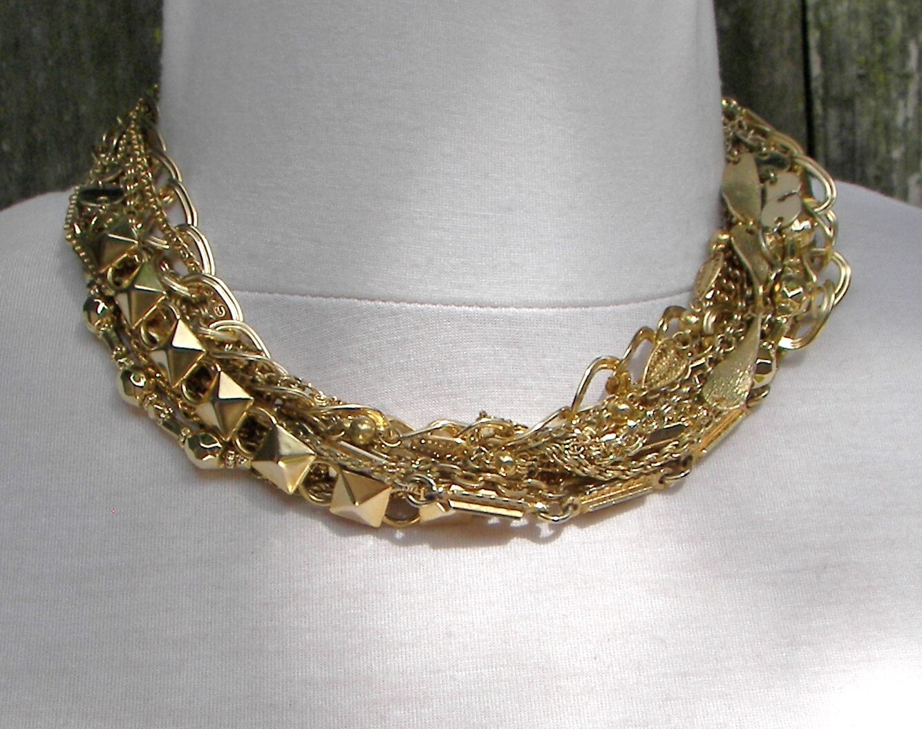 Gold Necklace Tangled Chain Necklace MultiStrand Layered