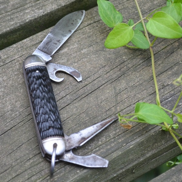 Imperial 4 Blade KAMP KING Pocket Knife w/Lanyard Ring Made