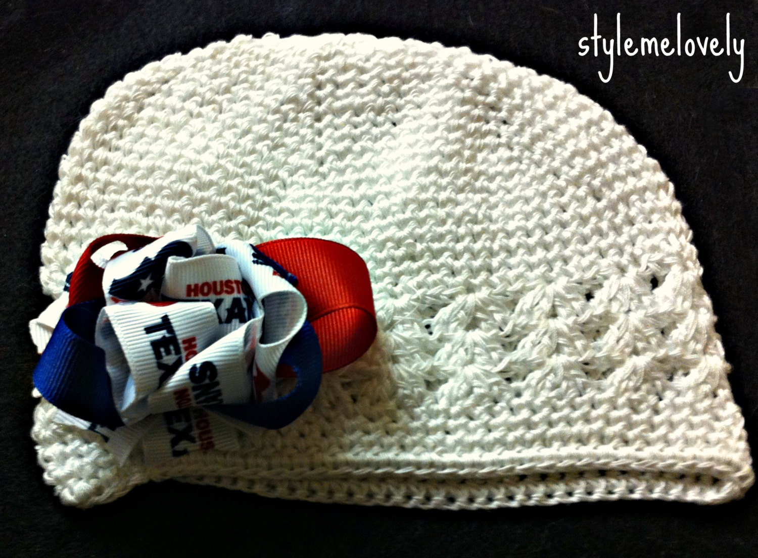 Houston Texans Baby Girl Bow Crocheted Hat