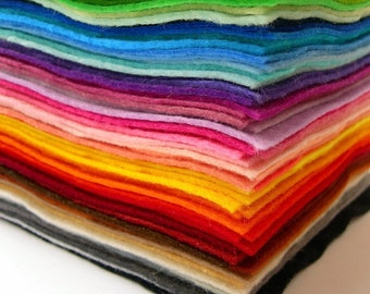 Wool blend felt squares 9" x 9" - high quality - Crafting, Jewellery, children craft