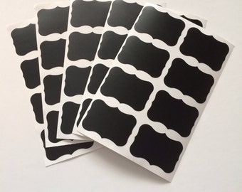 24 Small Fancy Chalkboard Labels - Chalkboard sticker- 2" x 1.5" - Mason Jar Label Wedding Storage Spice Jar Organization Drink Label