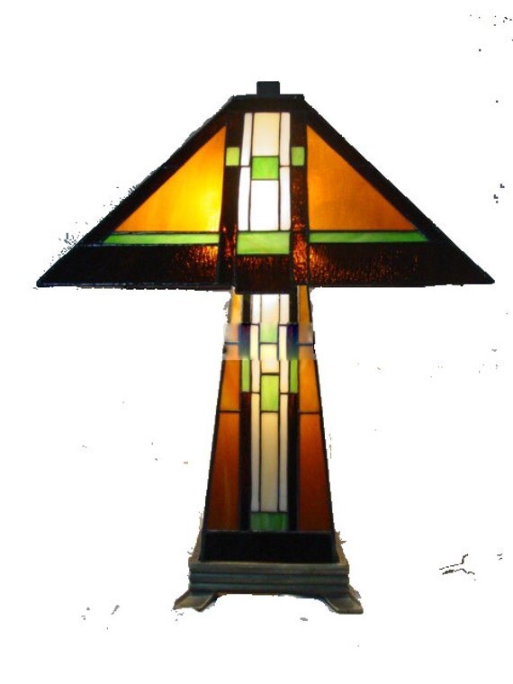 Mission style Stained glass Table Lamp by Stainedglassworks1