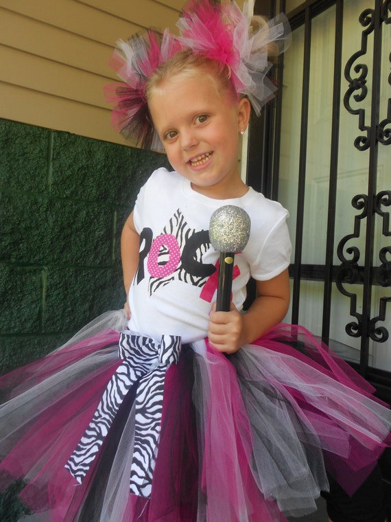 Girls Rock Star Outfit Costume Zebra Applique By TheTuTuCuteShoppe Girls Rock Star Outfit Costume Zebra Applique By TheTuTuCuteShoppe