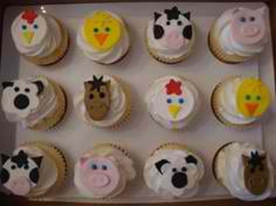 Farm Animal Edible Cupcake Toppe   rs