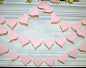 Pink Paper Heart Garland, pastel pink wedding garland, bridal shower decor, wedding decorations, Valentine garland, bridal shower decor Il_170x135