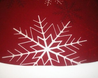 Rustic Christmas Tree Skirt 58 inches Red christmas tree skirt.