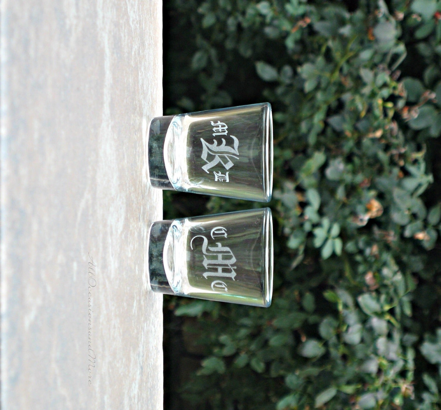 Two 2 laser engraved shot glasses by AllOccasionsandMore on Etsy