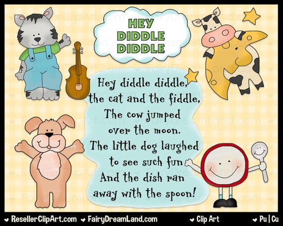 Hey Diddle Diddle Digital Clip Art Commercial Use Graphic