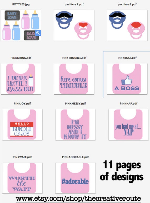 Baby Shower Photo Booth Props Printable Large 11 page PDF DIY