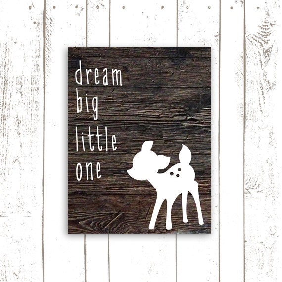 Download Items similar to Dream Big Little One, Deer Nursery Print ...