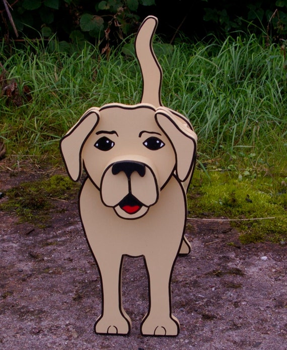 Golden Labrador Planter. Garden Ornaments. Garden Decorations.