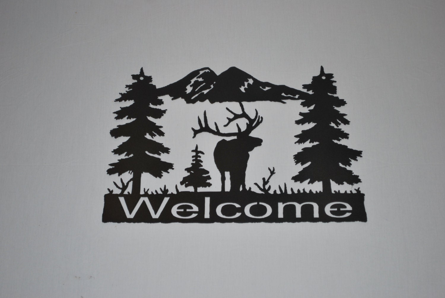 Large Metal Elk Welcome Sign