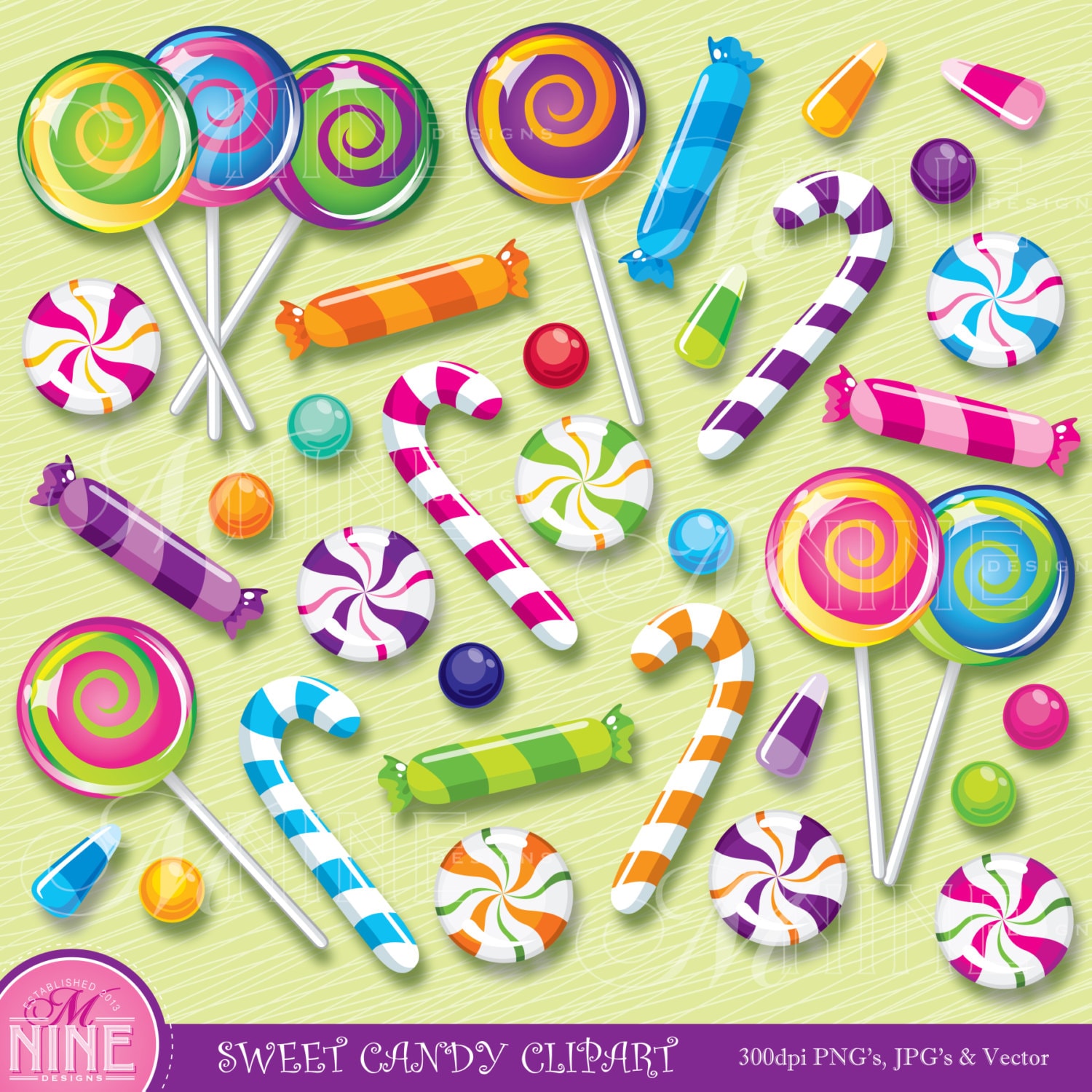 New 50 Candy Background Clipart
