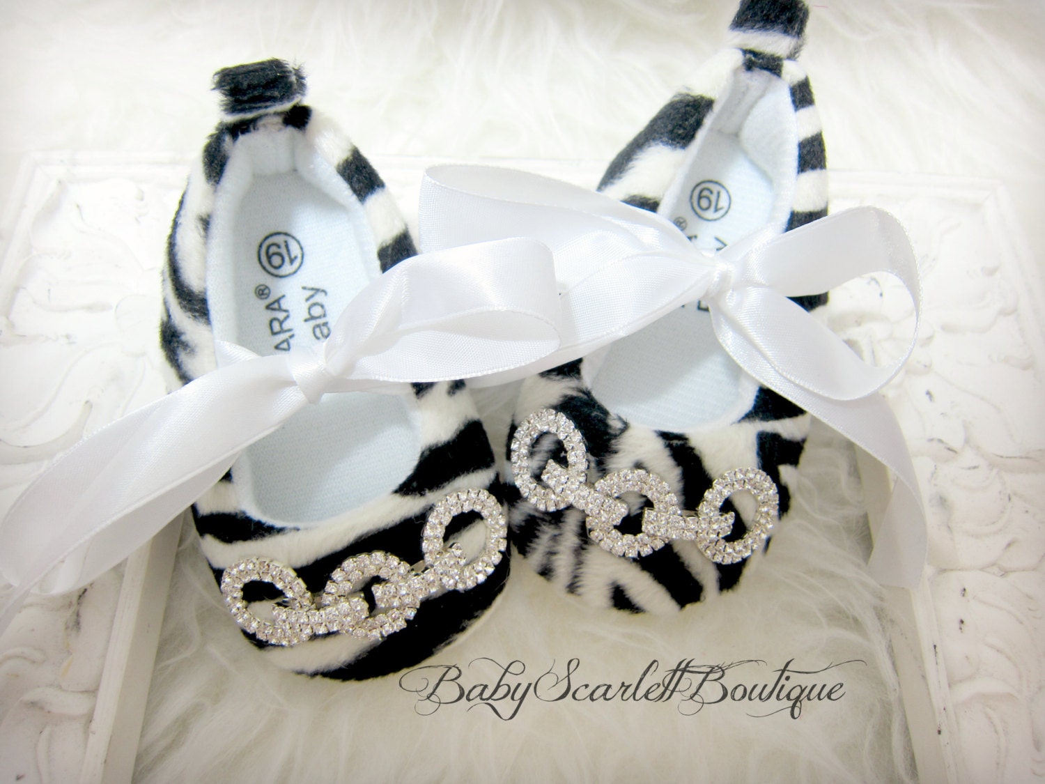 Zebra Print Baby Girl ShoesCrib ShoesSoft Sole Shoes