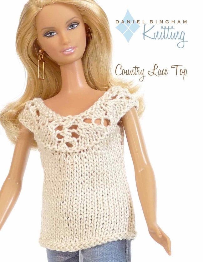 Knitting pattern for 11 1/2 doll Barbie Country Lace