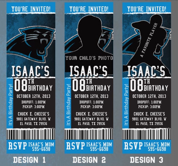 Custom Panthers Birthday/Event Invitation