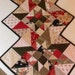 Valentine Star Quilt Table Runner Bed Runner Wall Hanging in French Country Cottage Chic Red Green and Black
