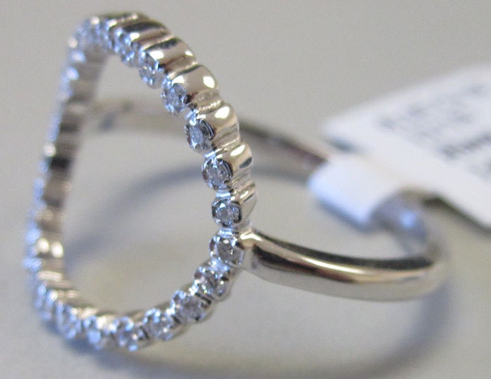 14K Gold Diamond Fashion Circle Ring Open Circle Ring 6J7746