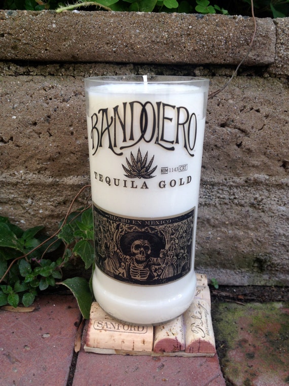 Items similar to Bandolero Tequila Bottle Candle. Sand and Sea Scent