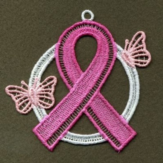 FSL Pink Ribbon Machine Embroidery Design Free Standing Lace
