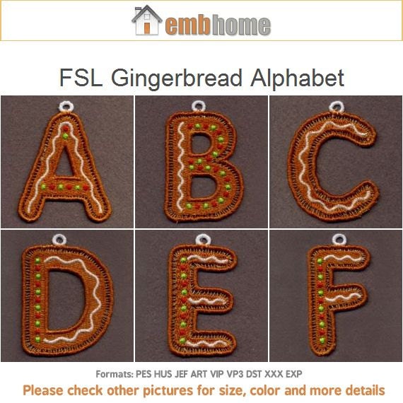 Items similar to FSL Gingerbread Alphabet Christmas Ornaments Free