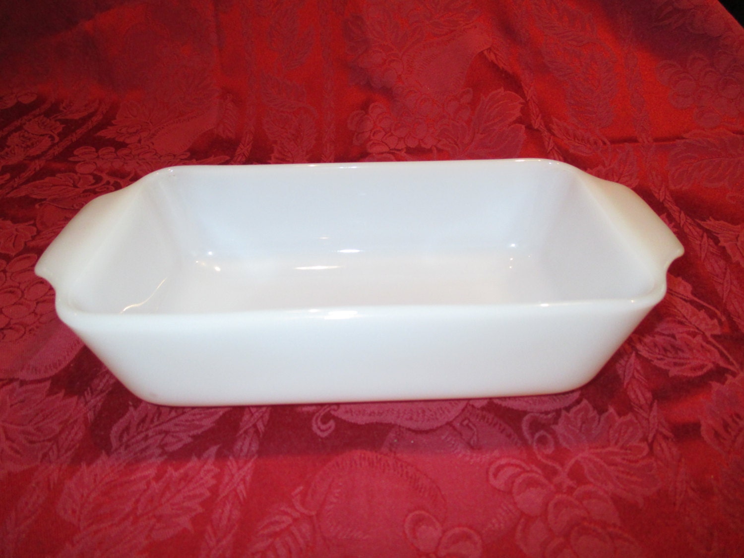 Fire King Milkglass loaf pan by Cricketsvintage on Etsy
