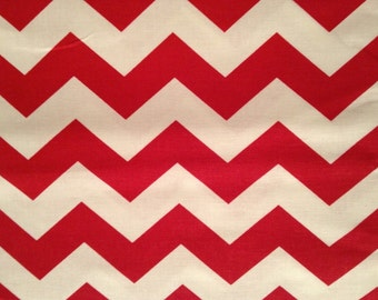 1" Chevron Zig Zag Red and White by the yard