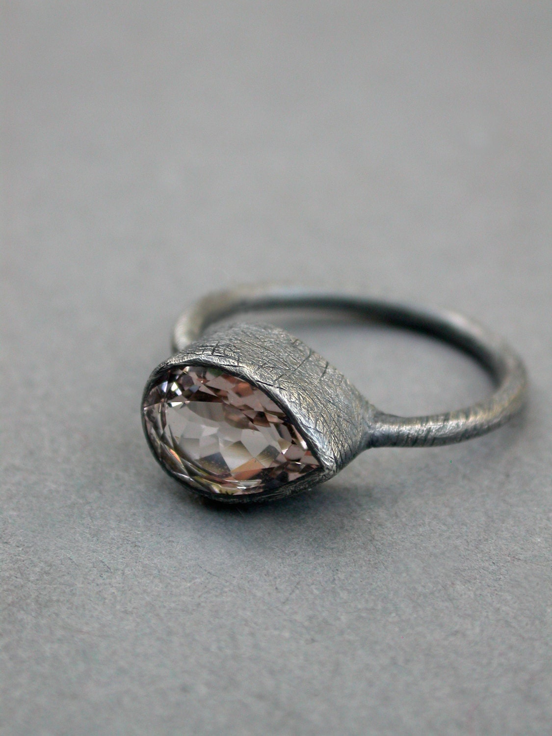 morganite engagement ring wedding ring modern rustic eclectic